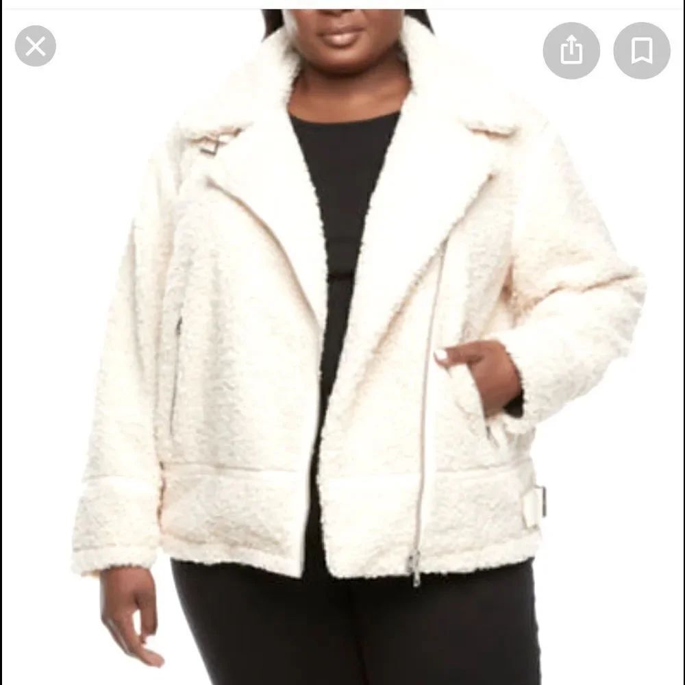 Xl a.n.a nwt reversible sherpa moto motorcycle fur jacket